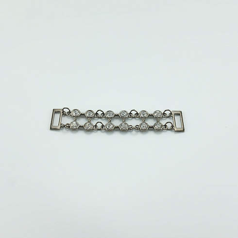 Пряжка декоративная 513 никель, 9,7 см