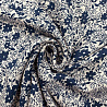Вискоза (штапель) принт "Цветы" STS-10216A-18, бежевый, темно-синий, 110 г/м², 150 см фото №1