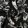 Шифон спандекс принт "Лошади"  D3239, белый, черный, 70 г/м², 150 см фото №1