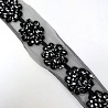 Тесьма декоративная Т/роза-228 черный, белый, 9 см фото №1