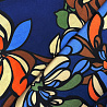 Шифон вельвет принт "Крупные цветы" R-217, темно-синий, бежевый, 70 г/м², 150 см фото № 3