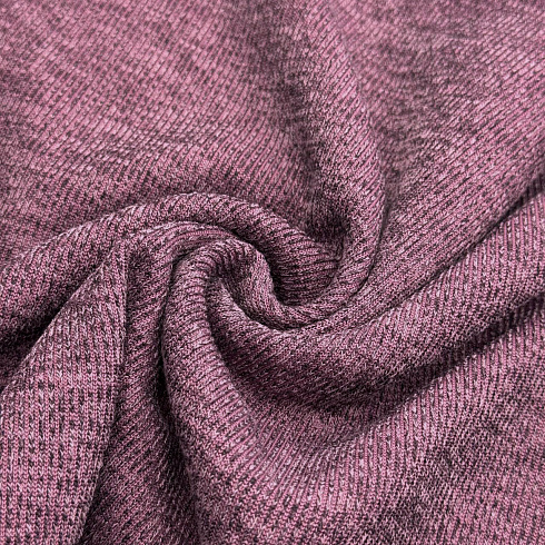 Трикотаж меланж в рубчик TRX138, ягодный, 150 см, 300 г/м²