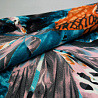 Трикотаж джерси принт "Цветы" KNIT бирюзовый, оранжевый, 150 см, 270 г/м² фото № 3