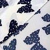 Трикотаж масло набивное "Бантики" FDY TWIL, белый, темно-синий, 150 см, 200 г/м² фото № 4