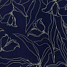 Трикотаж креп принт "Цветы" B2205 синий, белый, 150 см, 230 г/м² фото № 4