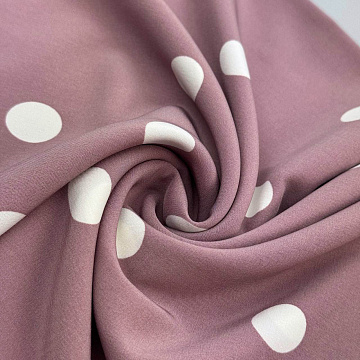 Ниагара принт "Горох" P0227 пыльно-розовый, белый, 150 см, 110 г/м²