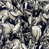Плательная принт "Кони" D 61037 бежевый, темно-синий, 250 г/м², 150 см фото №1