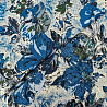 Вискоза (штапель) принт "Цветы" 1872, синий, белый, 110 г/м², 150 см фото № 3