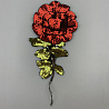 Термонаклейка "Цветок" с пайетками S922 красный, оливковый, 36,5 см фото №1