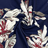 Трикотаж креп "Цветы" D384 темно-синий, 150 см, 220 г/м² фото №1
