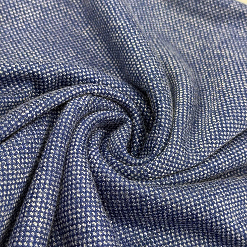 Трикотаж меланж TRP397, электрик, белый, 150 см, 280 г/м²