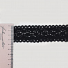 Тесьма декоративная T 304 х/б черный, 4 см (намотка 26 ярдов) фото №1