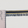 Тесьма декоративная с бахромой и люрексом T1805 джинсовый, золото, белый, 3 см (намотка 100 ярдов) фото №1