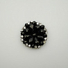 Элемент декоративный "Цветок" E509 черный, серебро, 4,5 см фото №1