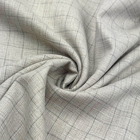 Костюмная клетка 2042, бежевый, 150 см, 180 г/м²