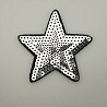 Термонаклейка "Звезда" с пайетками KL-152 серебро, 7,5 см фото №1