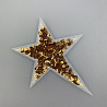 Термонаклейка "Звезда ассиметричная" с пайетками KL-105 золото, 9,5 см фото №1
