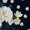 Трикотаж диор двухсторонний бордюр "Цветы" F037528 темно-синий, белый, 150 см, 250 г/м² фото № 5