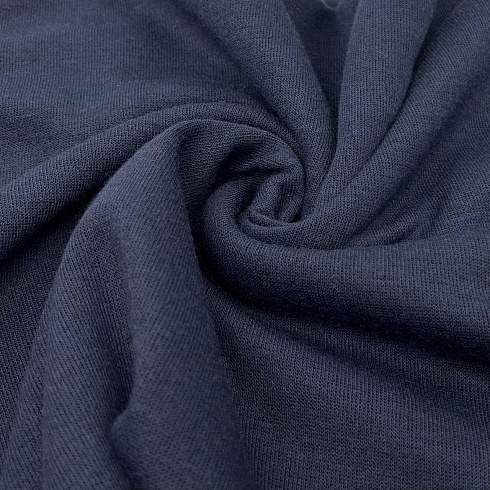 Трикотаж  меланжевый темно-синий T-190268, 150 см, 260 г/м²