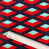 Трикотаж джерси принт "Геометрия" F007, темно-синий, красный, 270 г/м², 150 см фото № 4