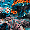 Трикотаж джерси принт "Цветы" KNIT бирюзовый, оранжевый, 150 см, 270 г/м² фото № 4