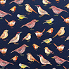Трикотаж ливерпуль принт "Птицы" HN-028, темно-синий, коричневый, 250 г/м², 150 см. фото № 3