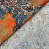 Трикотаж масло набивное DGT "Пейсли", оранжевый, зеленый , 150 см, 280 г/м² фото № 3