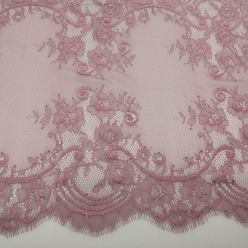 Кружево французское "Шантильи" 9047 пыльно-розовый, 40см.