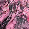 Трикотаж масло набивное "Цветы и огурцы" D7540 розовый, серый, 150 см, 200 г/м² фото № 2