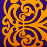 Трикотаж "Оттоман" принт узор D036 Col.5, фиолетовый, оранжевый, 150 см, 270 г/м² фото № 5