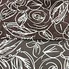 Шифон принт "Контурные розы" P1228 капучино, белый, 148 см, 70-75 г/м² фото № 3