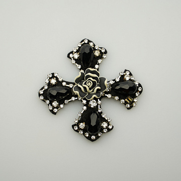 Элемент декоративный E313 черный, серебро 7 см