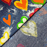 Джинс набивной "Сердца" WY-13, деним, оранжевый, 115-125 г/м², 145-148 см фото № 3