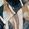 Плательная принт "Листья" S246 синий, молочный, 150 см, 100 г/м² фото № 4
