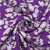 Вискоза-твил "Цветы" GR-007, фиолетовый, белый, 150 см, 110 г/м² фото №1