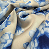 Сатин (атлас) принт "Цветы" R-28 бежевый, голубой, 100 г/м², 150 см фото № 2