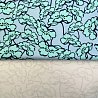 Трикотаж эластан (скуба) "Цветы" WPP003 мятный, темно-синий, 150 см, 270 г/м² фото № 3