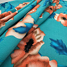 Вискоза-твил "Цветы" GR-014, оранжевый, бирюзовый, 150 см, 110 г/м² фото № 2