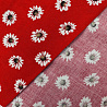 Вискоза (штапель) принт "Цветы" GR-023, красный, белый, 110 г/м², 150 см фото № 3
