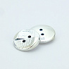 Пуговица H630 L34, D 2,0 см (уп. 200 шт.) серебро фото №1