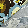 Трикотаж вискоза набивная "Цветы" OTP080061, коричневый, серо-голубой, 150 см, 200 г/м² фото № 3