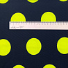 Трикотаж "Оттоман" принт горох D03161, темно-синий, лайм, 150 см, 270 г/м² фото № 4