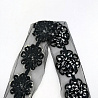 Тесьма декоративная Т/роза-228 черный, белый, 9 см фото № 2