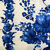 Трикотаж жаккард принт "Цветы" EMP032, белый, синий, 200 г/м², 150 см фото № 6