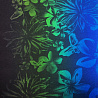 Трикотаж масло набивное двухсторонний бордюр "Цветы" D275 Col.6 синий, оранжевый, 150 см, 200 г/м² фото № 3