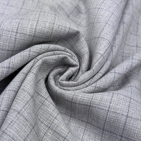 Костюмная клетка 2042, серо-голубой, 150 см, 180 г/м²