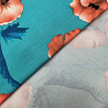 Вискоза-твил "Цветы" GR-014, оранжевый, бирюзовый, 150 см, 110 г/м² фото № 3