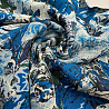 Вискоза (штапель) принт "Цветы" 1872, синий, белый, 110 г/м², 150 см фото №1