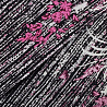 Вискоза (штапель) принт двухсторонний бордюр "Цветы" черный, ягодный, 110 г/м², 150 см фото № 3