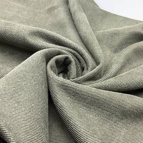 Трикотаж твил однотонный TX466 хаки, 150 см, 260 г/м²